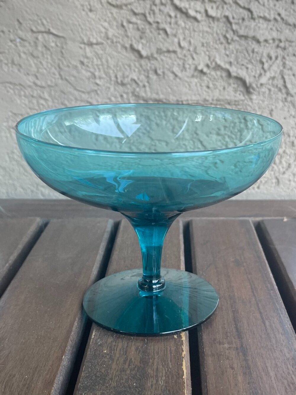 Mid Century Morgantown Cerulean Compote Pedestal Bowl